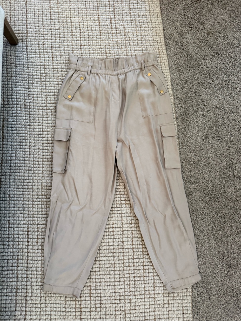 Donna Karan Light Beige Elastic Waist Pants